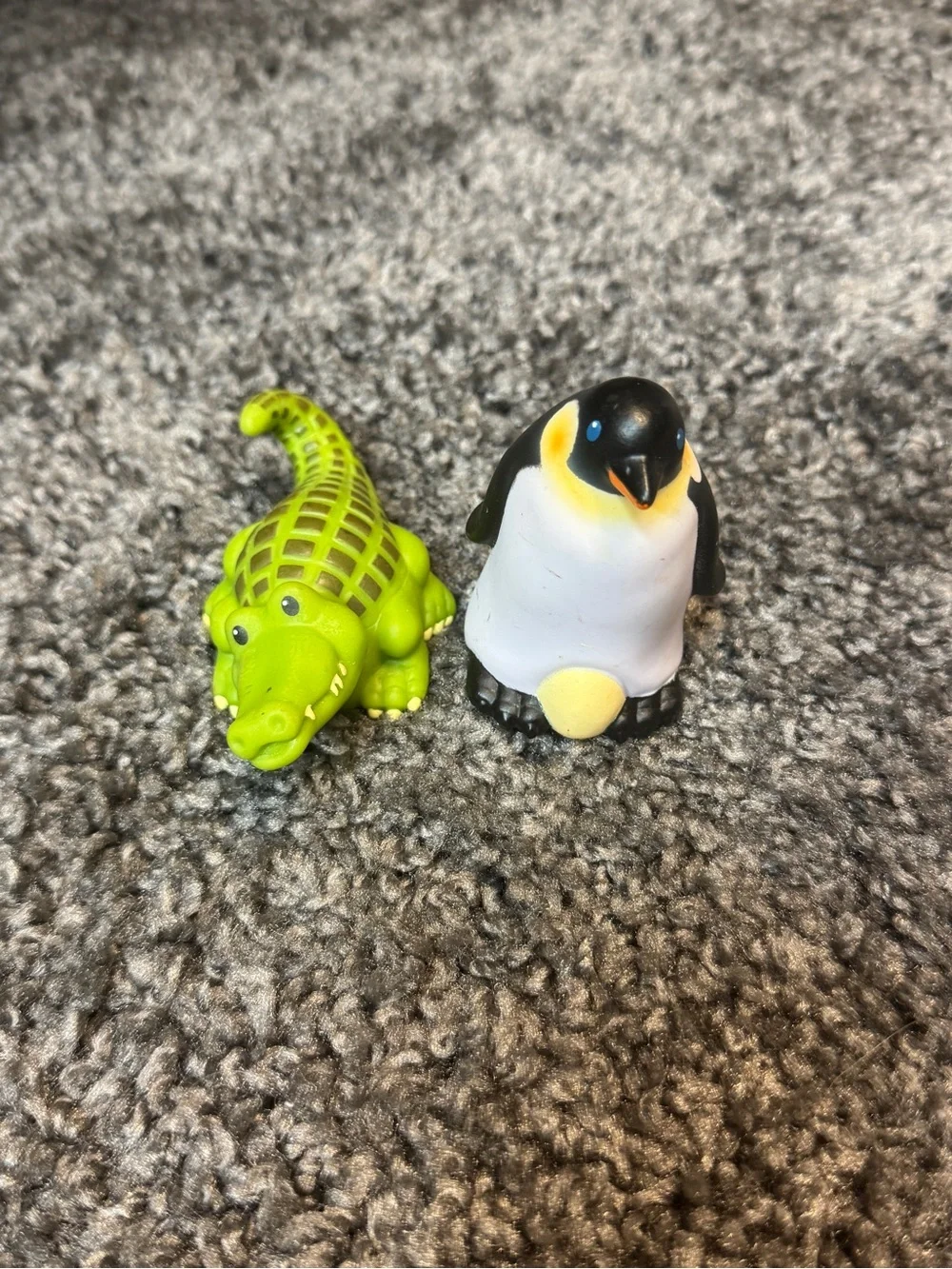 Little people penguin and alligator
